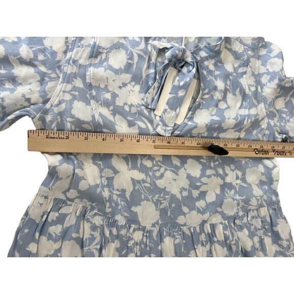 Free Assembly Dress Womens The Tie Neck Swing Dress Light Blue White Size XS - Picture 6 of 13